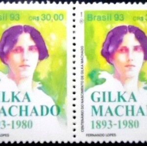 Par de selos postais do Brasil de 1993 Gilka Machado M PR