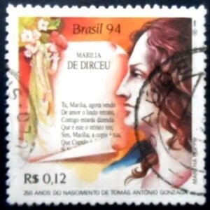 Selo postal do Brasil de 1994 Tomas Antonio Gonzaga U