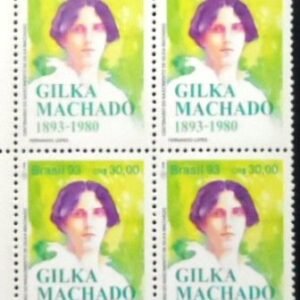 Quadra de selos postais do Brasil de 1993 Gilka Machado M QD