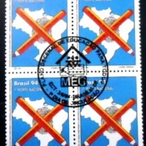 Quadra de selos postais do Brasil de 1994 Fim do Analfabetismo M1C QD