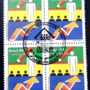 Quadra de selos postais do Brasil de 1994 Valor do Professor M1C QD