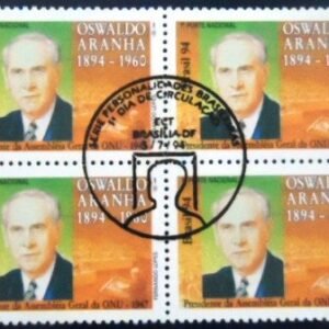 Quadra de selos postais do Brasil de 1994 Oswaldo Aranha M1C QD