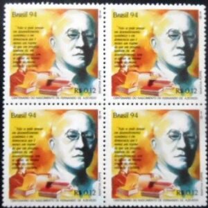 Quadra de selos postais do Brasil de 1994 Fernando de Azevedo M QD