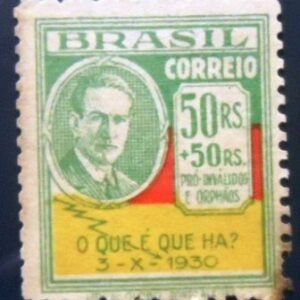 Selo postal do Brasil de 1931 Osvaldo Aranha N Variante A
