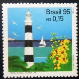 Selo postal do Brasil de 1995 Farol Olinda N