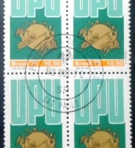 Quadra de selos postais do Brasil de 1979 UPU 10.50 M1D QD