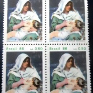 Quadra de selos postais do Brasil de 1986 Henrique Bernardelli M QD