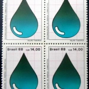 Quadra de selos postais do Brasil de 1988 Petróleo M QD