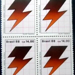 Quadra de selos postais do Brasil de 1988 Energia Elétrica M QD