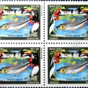 Quadra de selos postais do Brasil de 2002 Rio Bonito M QD