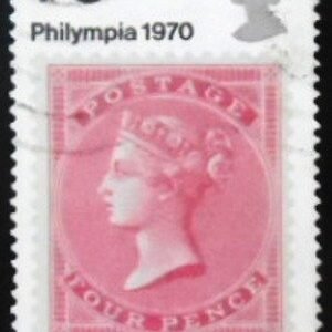 Selo postal do Reino Unido de 1970 4d Carmine (1855) U