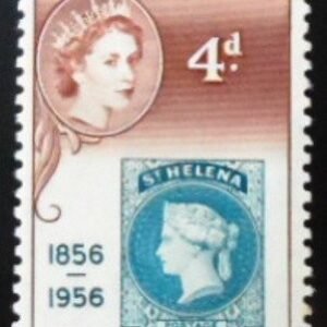 Selo postal de Santa Helena de 1956 Stamp of 1856 4 N