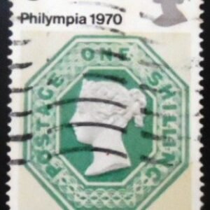 Selo postal do Reino Unido de 1970 1s. Green (1847) U