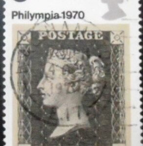 Selo postal do Reino Unido de 1970 1 Penny Black (1840) U