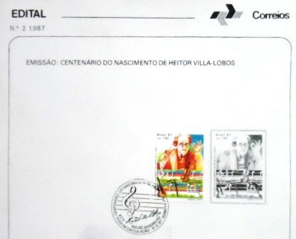 Edital nº 2 de 1987 Heitor Villa-Lobos Selado 3210 S