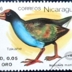 Selo postal da Nicarágua de 1990 Takahe NCC