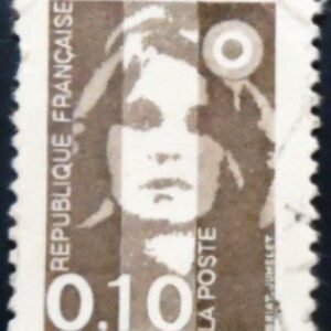 Selo postal da França de 1990 Marianne of Briat 10 U