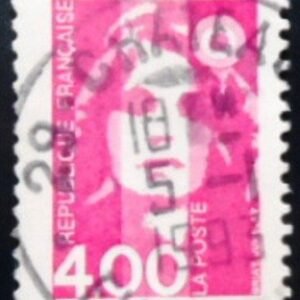 Selo postal da França de 1991 Marianne of Briat 4 U