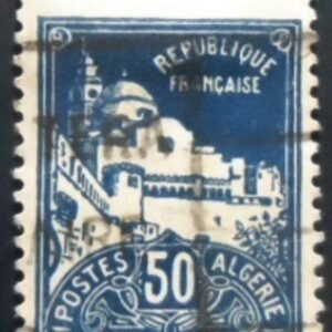 Selo postal da Argélia de 1926 1926 - La Pecherie Grand Mosque 50 blue U