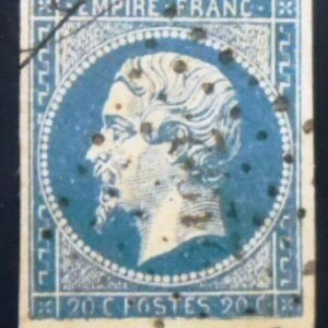 Selo postal da França de 1954 Emperor Napoleon III 20 U sev