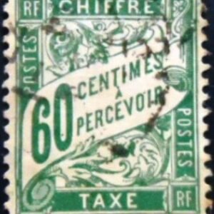Selo postal da França de 1925 Chiffre Taxe 60 U