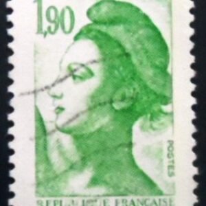 Selo postal da França de 1986 Liberty 1.90 U