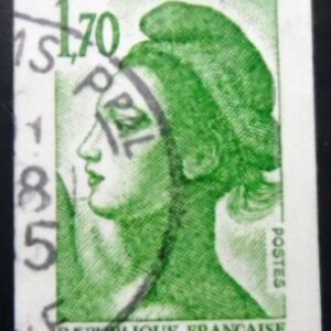 Selo postal da França de 1984 Liberty 1.70 C U