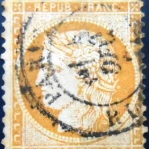 Selo postal da França de 1870 Ceres 40 U