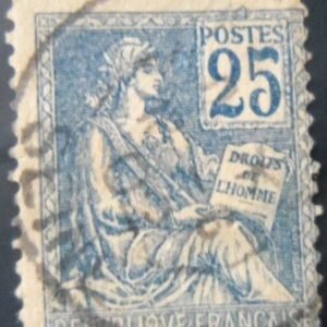 Selo postal da França de 1900 Type Mouchon 25 II U