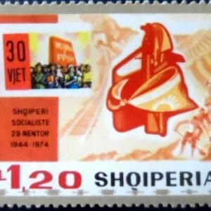 Selo postal da Albânia de 1974 Tools M