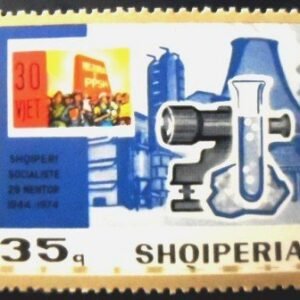 Selo postal da Albânia de 1974 Theodolite M