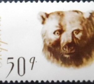 Selo postal da Albânia de 1965 Brown Bear 50