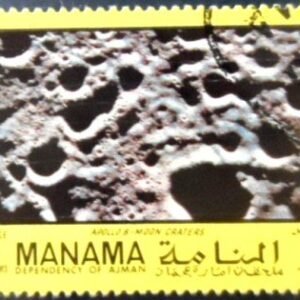 Selo postal de Manama de 1970 Apollo 8 Moon craters U A