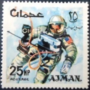 Selo postal de Ajman de 1966 Spacewalk E.H. White N A