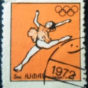Selo postal do Ajman de 1972 Olympic Games U A