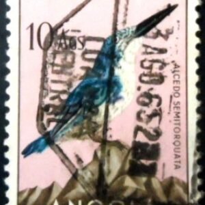 Selo postal da Angola de 1951 Half-collared Kingfisher U