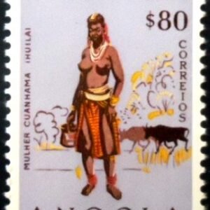 Selo postal de Angola de 1957 Cuanhama woman M