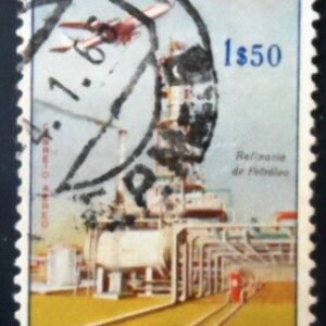 Selo postal da Angola de 1965 Oil refinery U
