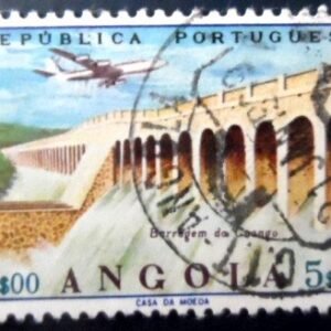 Selo postal da Angola de 1965 Cuango Dam U