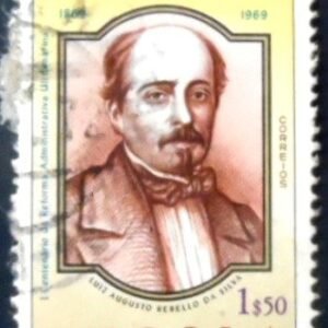 Selo postal de Angola de 1969 Luis Rebello Silva portrait U