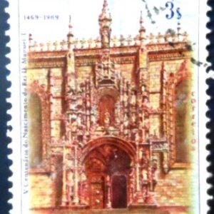 Selo postal da Angola de 1969 Portal of St. Jeronimo Monastry U