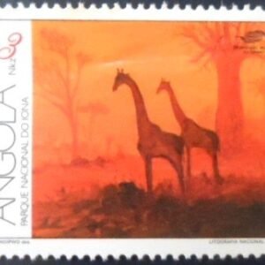 Selo postal da Angola de 1991 Giraffe M