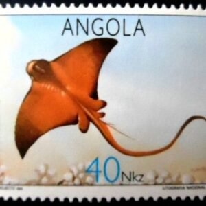 Selo postal da Angola de 1992 Common Eagle Ray M