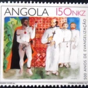 Selo postal da Angola de 1992 Evangelization 150 M