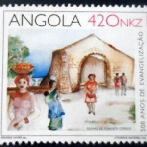 Selo postal da Angola de 1992 Evangelization 420 M