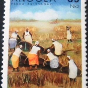 Selo postal da Angola de 1992 Artisanal Fisheries M