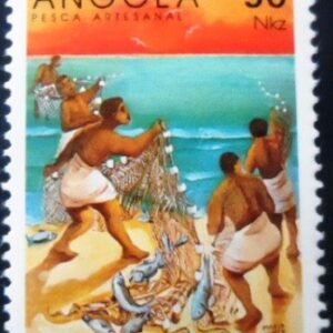 Selo postal da Angola de 1992 Artisanal Fisheries 90 M