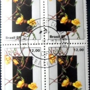 Quadra de selos postais do Brasil de 1981 Cassia Clausseni M1D QD