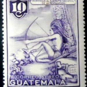 Selo postal da Guatemala de 1954 Indian 10 N