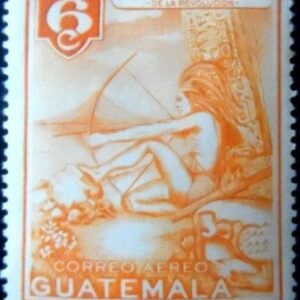 Selo postal da Guatemala de 1954 Indian 6 N